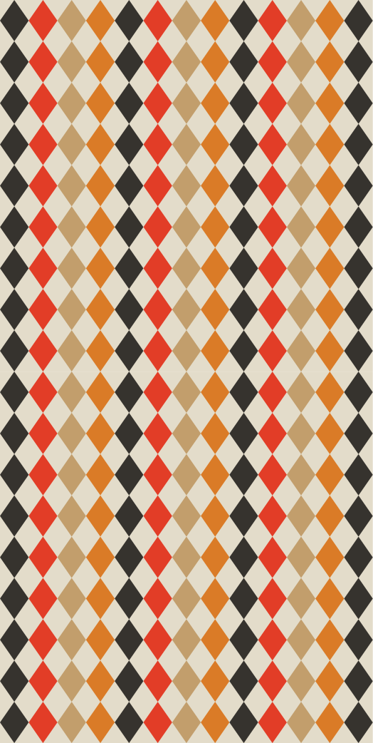 Vinyl tapijt slaapkamer retro 80 patroon met diamantjes - TenStickers