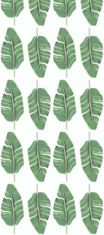 Vinyl tapijt slaapkamer nordic stijl groen bladpatroon - TenStickers