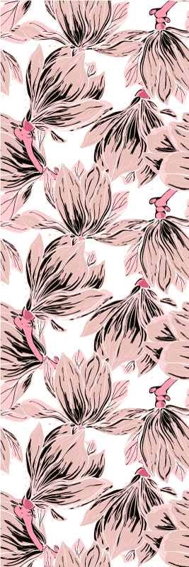 Vinyl tapijt slaapkamer close-up van witte en roze magnolia - TenStickers