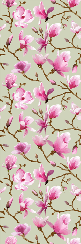 Vinyl tapijt slaapkamer prachtige paarse magnolia - TenStickers
