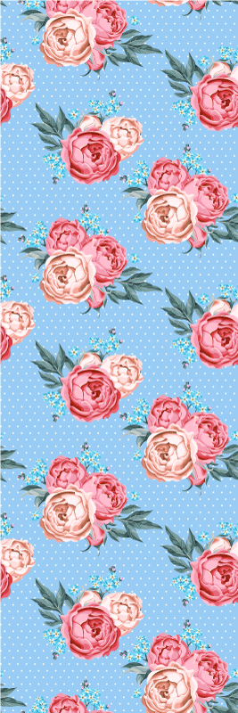 Vinyl tapijt slaapkamer shabby chic met stippenvector - TenStickers