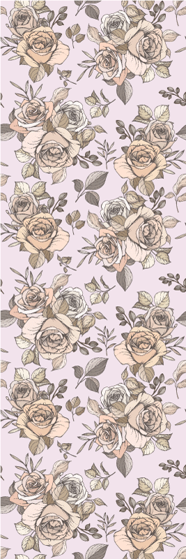 Vinyl tapijt slaapkamer shabby chic rozenachtergrond - TenStickers