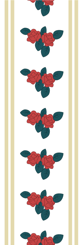 Vinyl tapijt slaapkamer shabby chic rode rozenpatroon - TenStickers