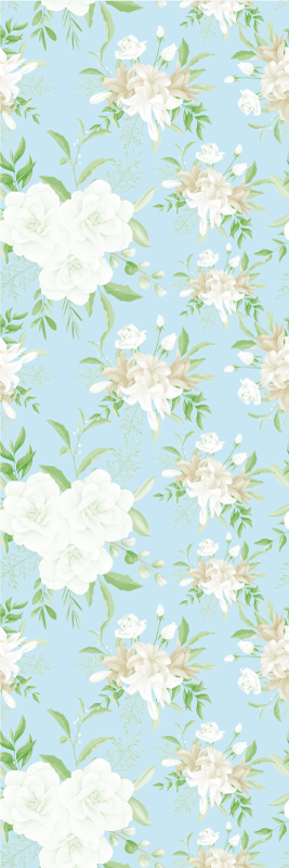 Vinyl tapijt slaapkamer wilde bloemen grandmillenial stijl - TenStickers