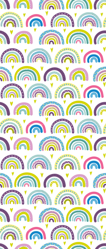 Vinyl tapijt slaapkamer kleurrijk abstract regenboogpatroon - TenStickers