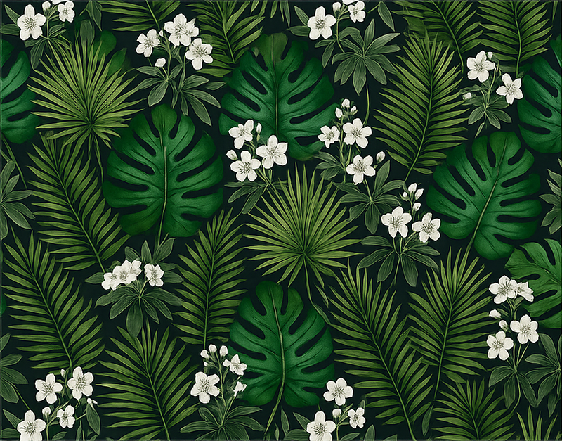 Vinyl tapijt slaapkamer groene exotische natuur - TenStickers