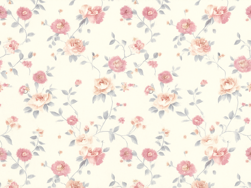 Vinyl tapijt slaapkamer textiel bloemenprint - TenStickers