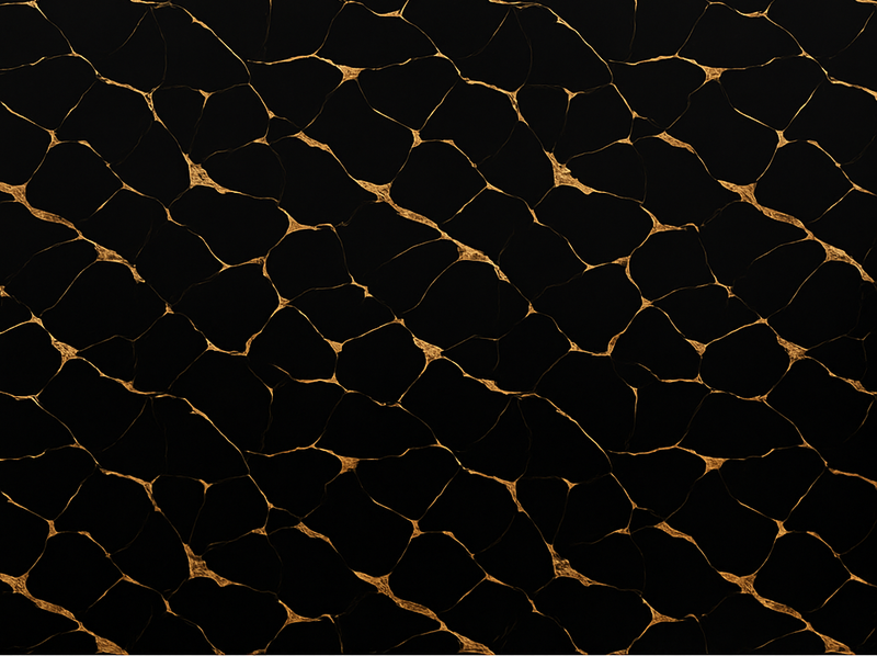 Vinyl tapijt slaapkamer zwart marmer met gouden scheuren - TenStickers