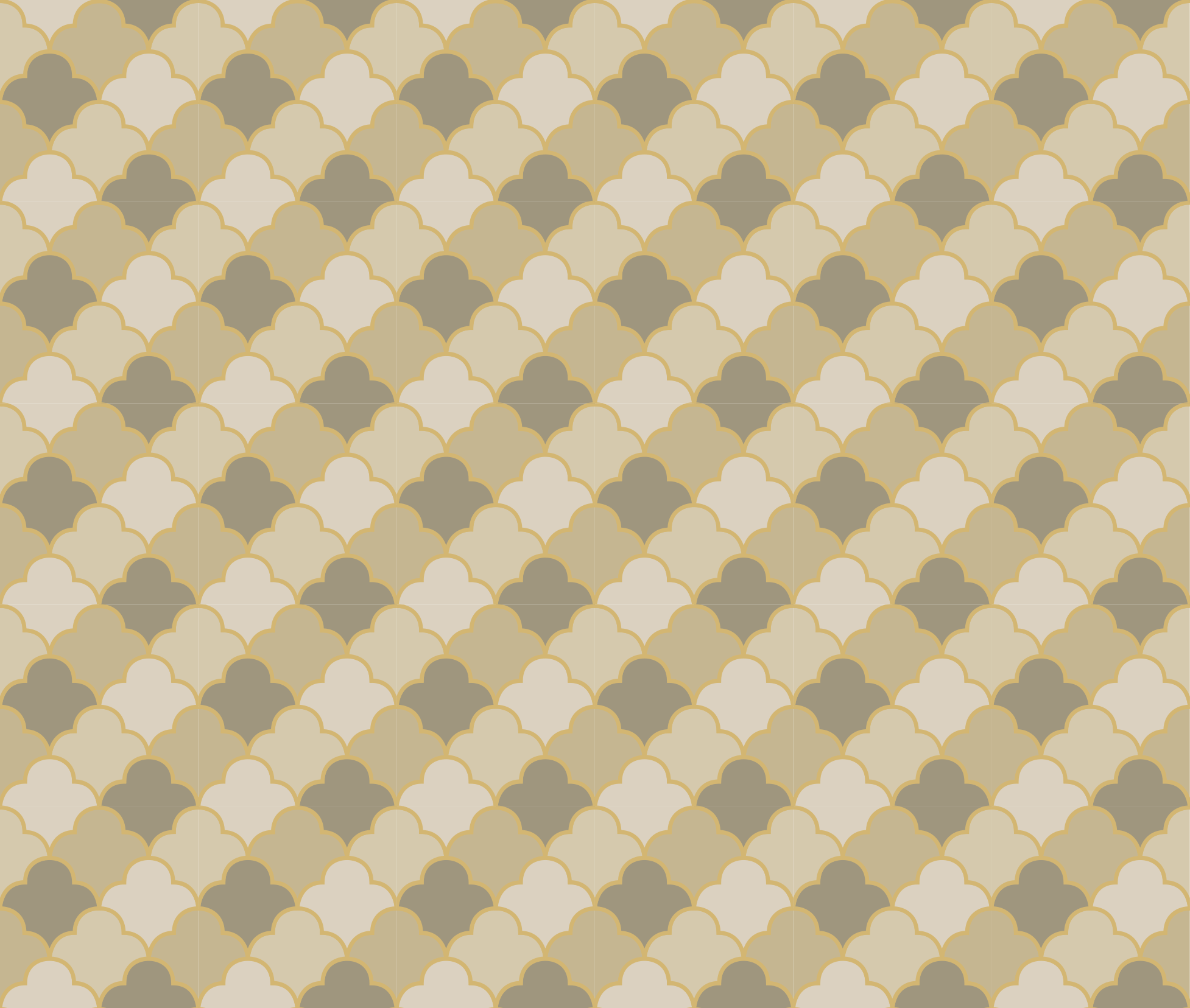 Vinyl tapijt slaapkamer beige art deco patroon - TenStickers