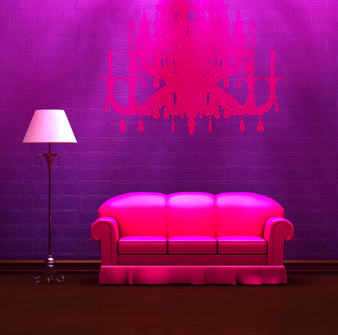 Vinyl tapijt slaapkamer decoratief voor sofa en lamp - TenStickers
