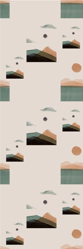 Vinyl tapijt kantoor abstract bergen - TenStickers