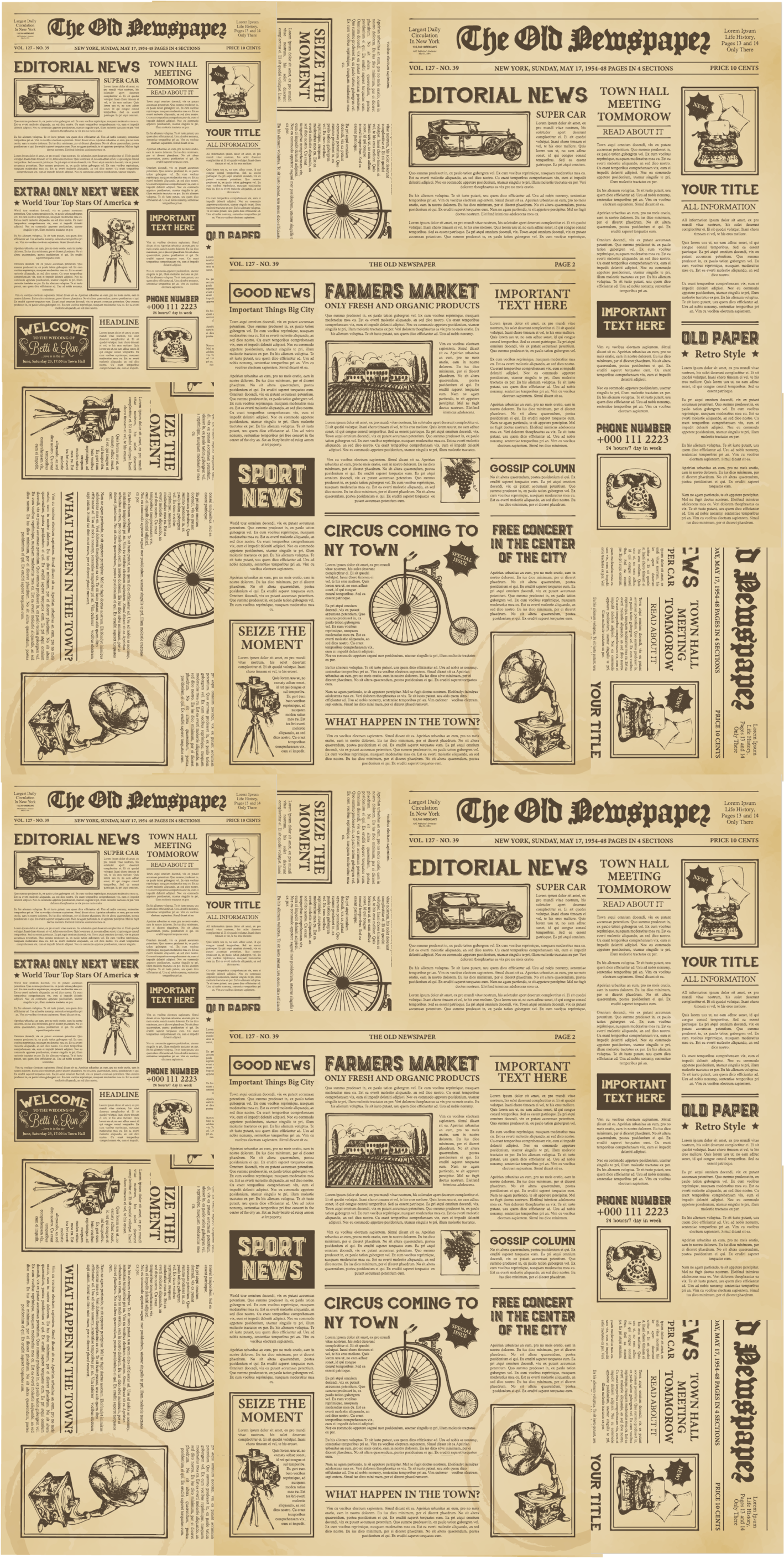 Vinyl tapijt kantoor vintage amerikaanse krant - TenStickers