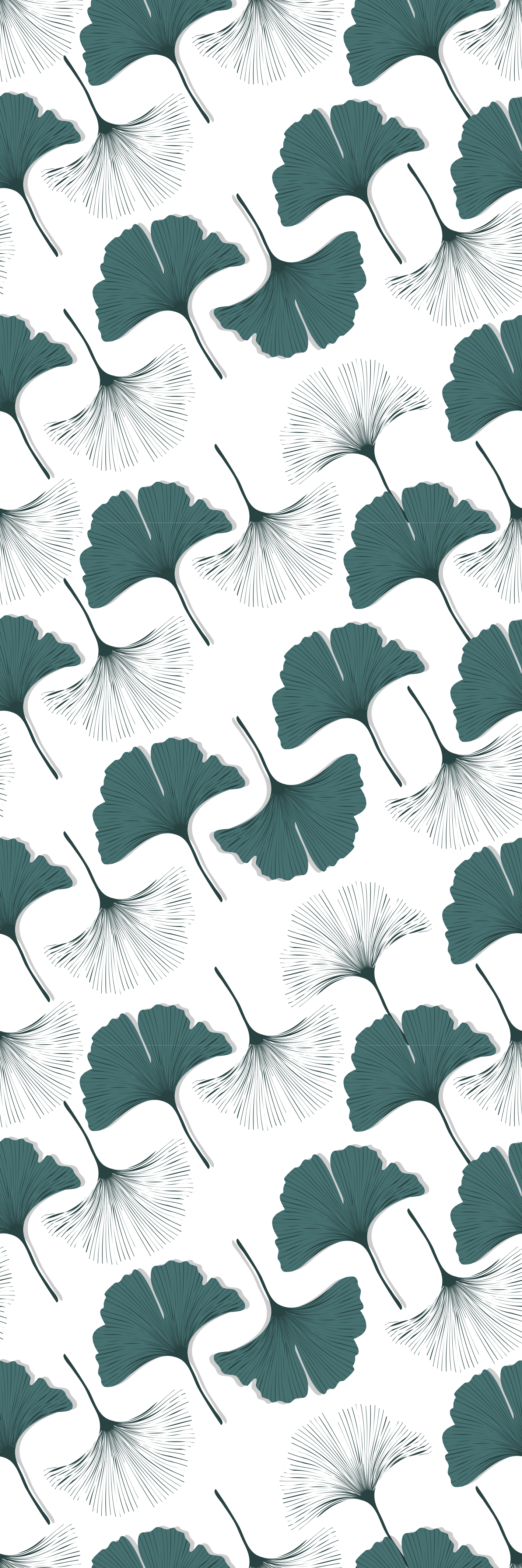 Vinyl tapijt kantoor ginkgo bladeren naadloos patroon - TenStickers