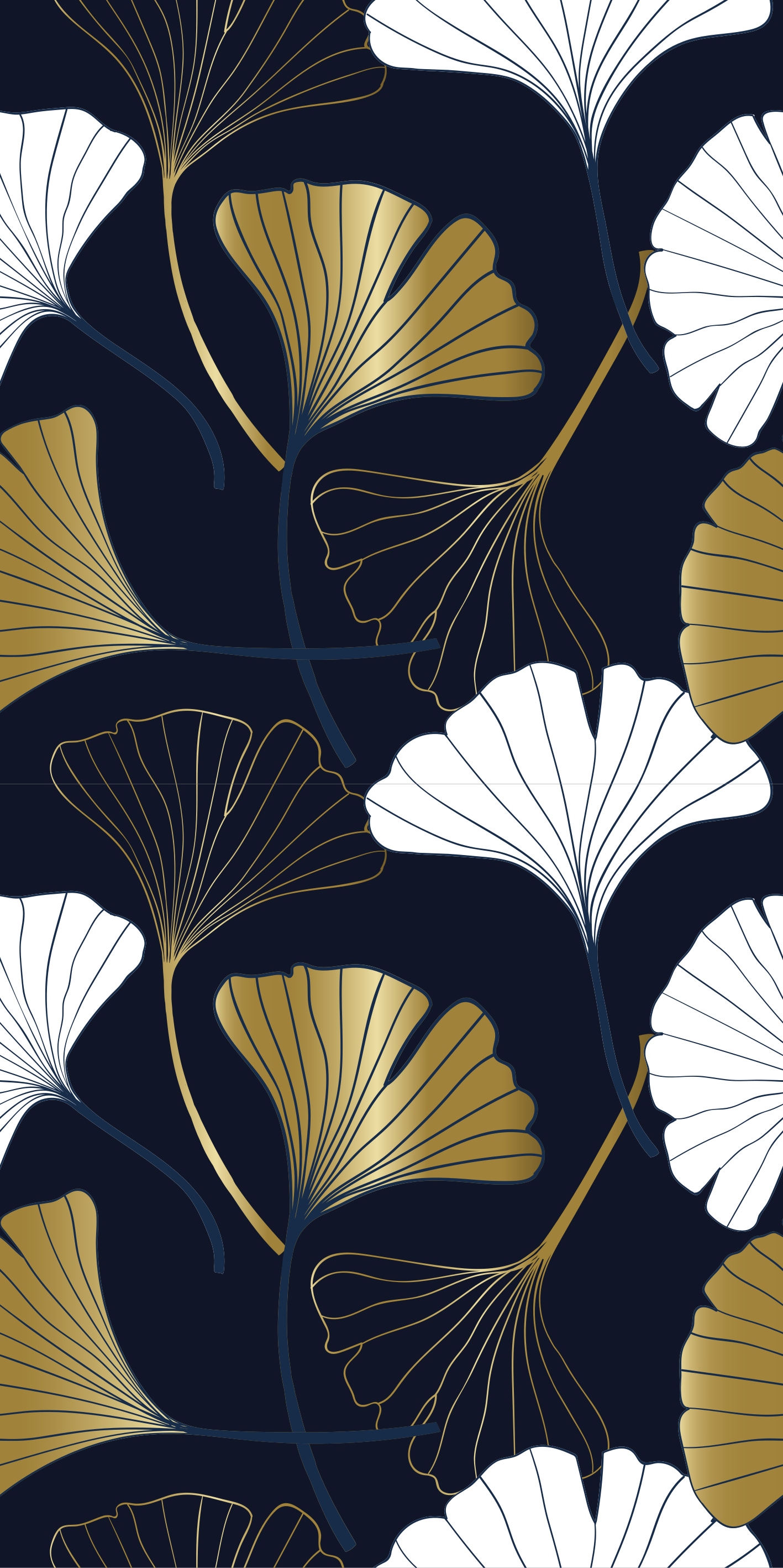 Vinyl tapijt kantoor gekleurde ginkgo bladeren - TenStickers