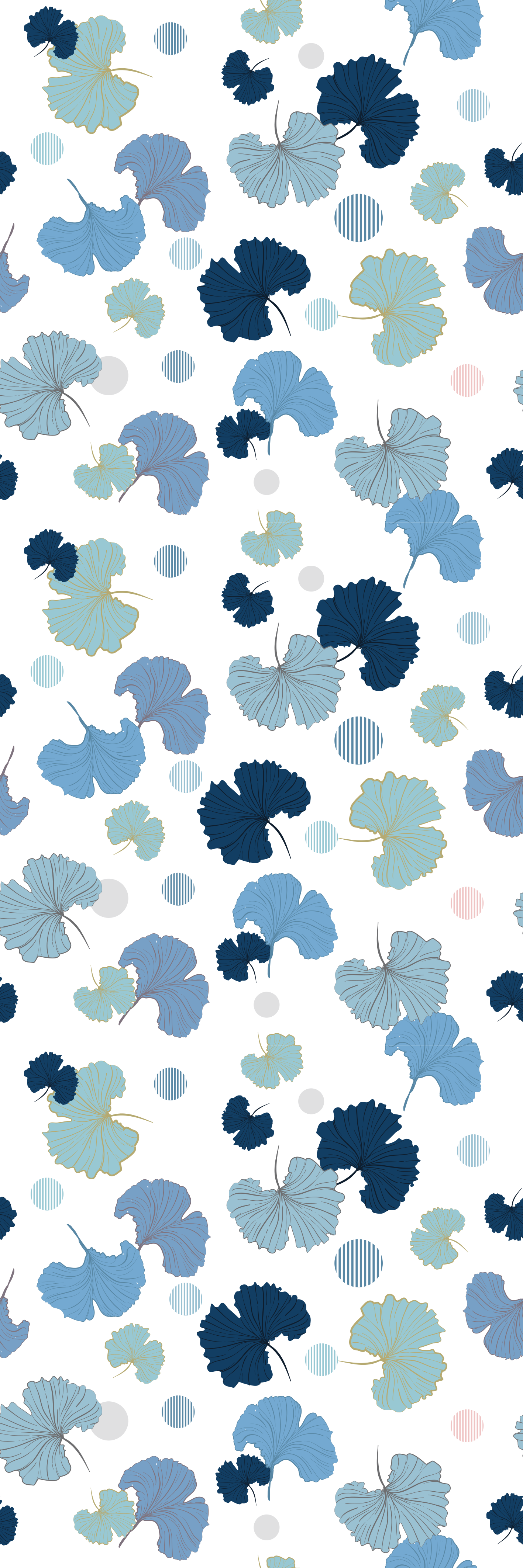 Vinyl tapijt kantoor ginkgo leaf blauw - TenStickers
