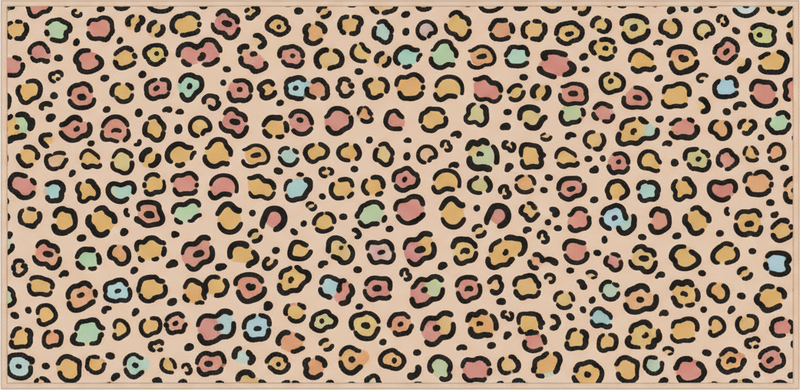 Vinyl tapijt slaapkamer met pastel kleur leopard print - TenStickers