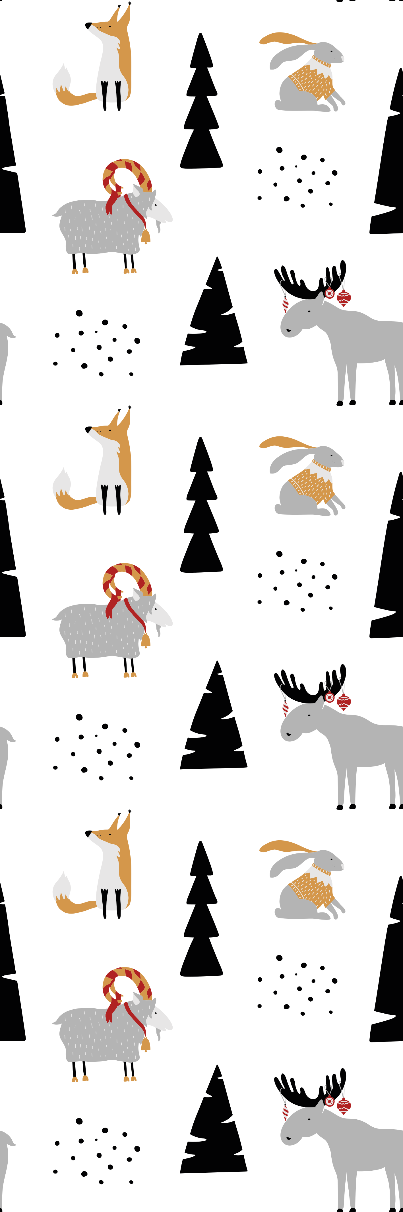 Vinyl tapijt slaapkamer winterdierenpatroon - TenStickers