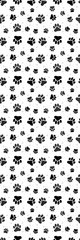 Vinyl tapijt slaapkamer met pootjespatroon dierenachtergrond - TenStickers