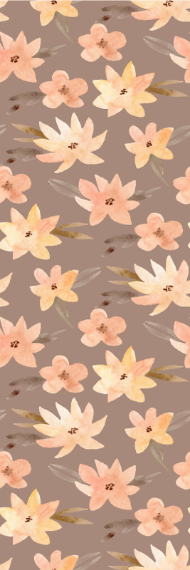 Vinyl tapijt slaapkamer aquarella bloemen pastelkleuren - TenStickers