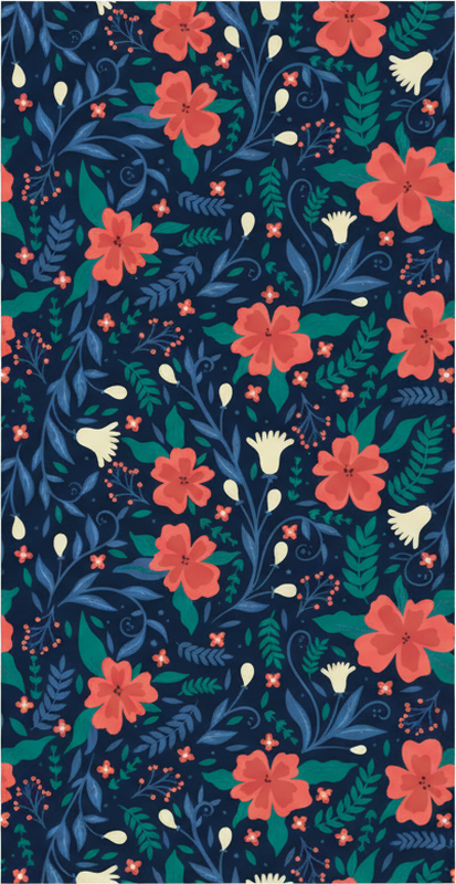 Vinyl tapijt slaapkamer met nordic stijl kunstbloemen - TenStickers