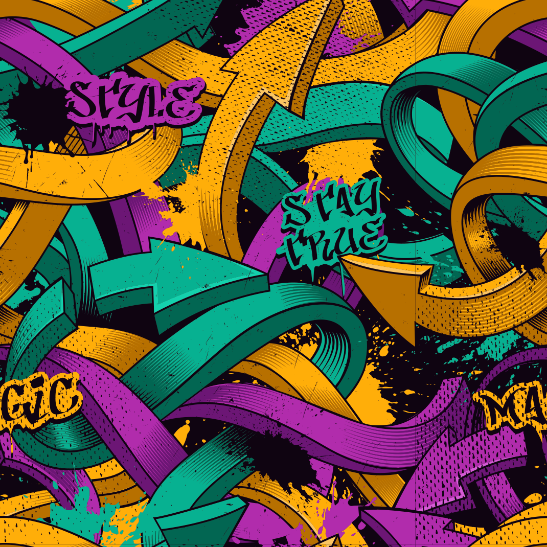 Vinyl tapijt slaapkamer realistische graffiti muur - TenStickers