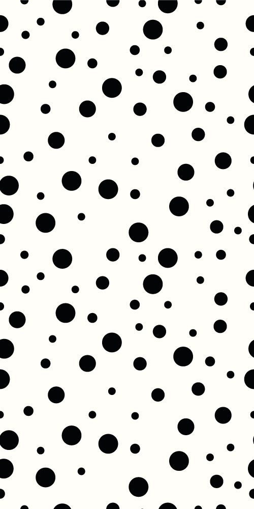 Vinyl tapijt slaapkamer polka zwart-wit patroon - TenStickers