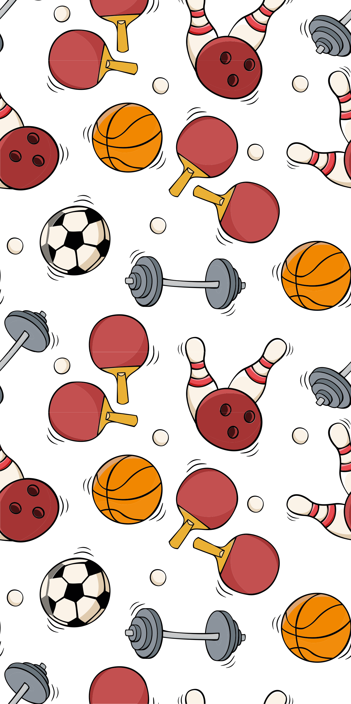 Vinyl tapijt slaapkamer sportuitrusting in doodle stijl - TenStickers