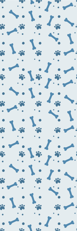 Vinyl tapijt slaapkamer blauw hondenbotten patroon - TenStickers