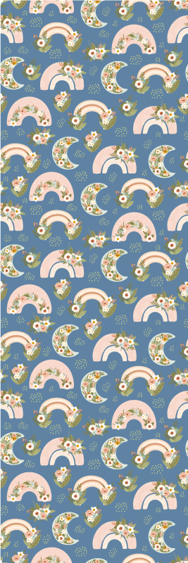 Vinyl tapijt slaapkamer kindermotief met lenteboog en bloem - TenStickers