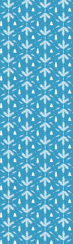 Vinyl tapijt slaapkamer nordic stijl folk blauw - TenStickers