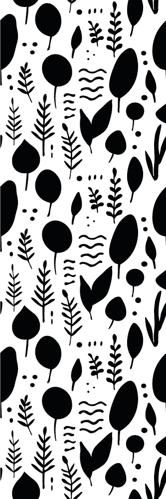 Vinyl tapijt slaapkamer met zwart-witte natuurbeelden - TenStickers