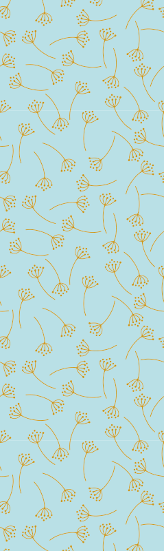 Vinyl tapijt slaapkamer blauwe noorse planten - TenStickers