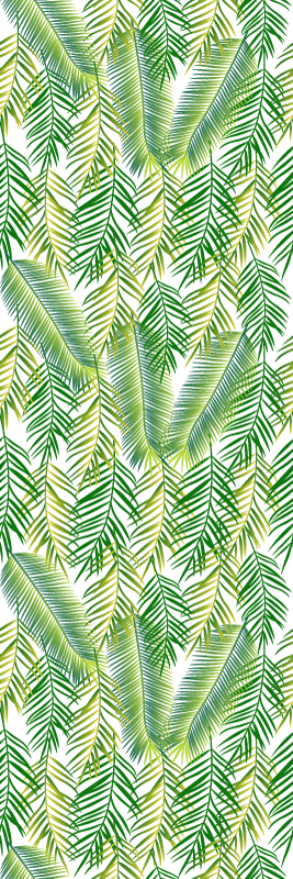 Vinyl tapijt slaapkamer met sierlijke groene planten - TenStickers