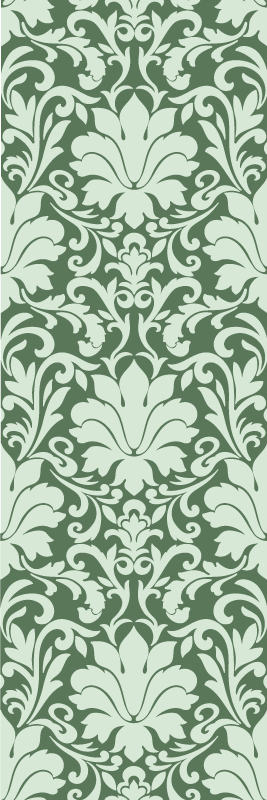 Vinyl tapijt slaapkamer esmerald ornamentaal groen - TenStickers