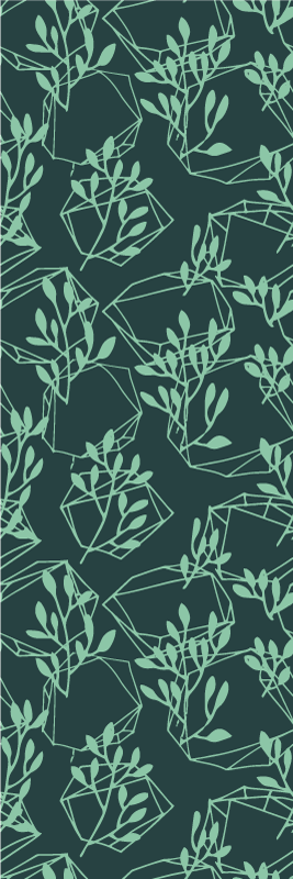 Vinyl tapijt slaapkamer groene vintage planten - TenStickers