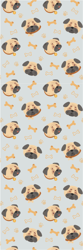Vinyl tapijt slaapkamer met patroon van bulldogpuppy's - TenStickers