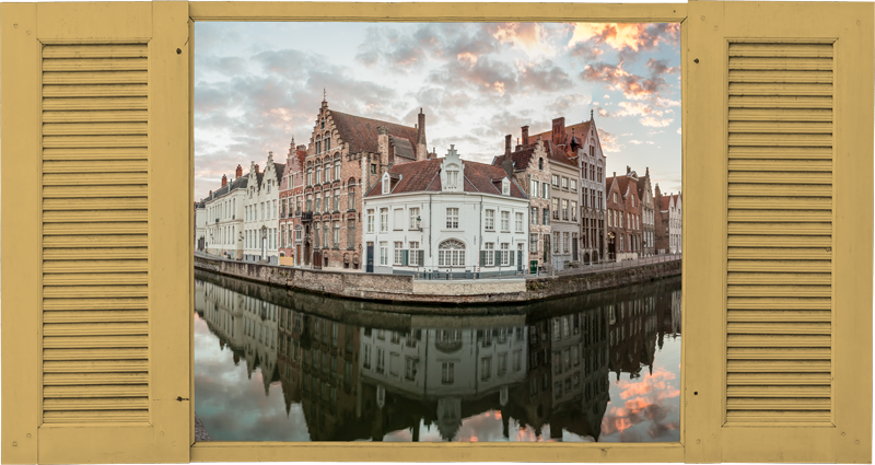 Vinyl tapijt slaapkamer foto van brugge - TenStickers