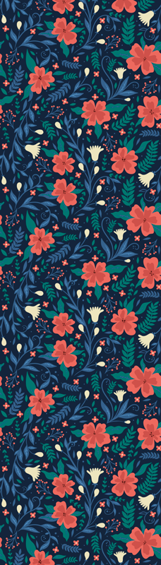 Vinyl tapijt scandinavisch artistieke bloemen - TenStickers