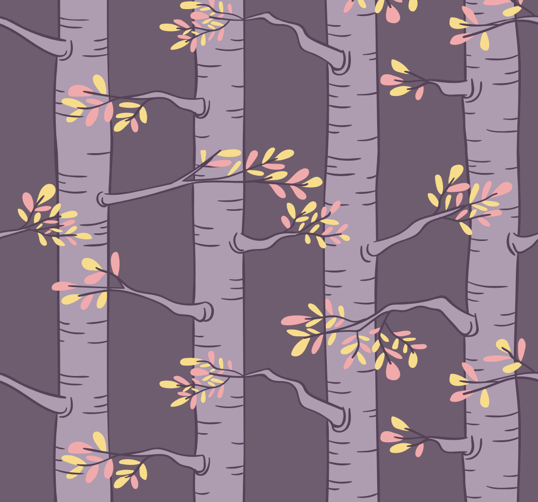 Vinyl tapijt scandinavisch met bosbehang en nordic bomen - TenStickers