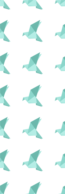 Vinyl tapijt scandinavisch papier vogels - TenStickers