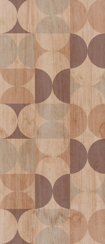 Vinyl tapijt scandinavisch bruin geometrisch houtpatroon - TenStickers