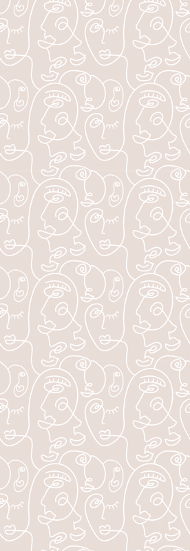 Vinyl tapijt scandinavisch rozen en witte patroon - TenStickers