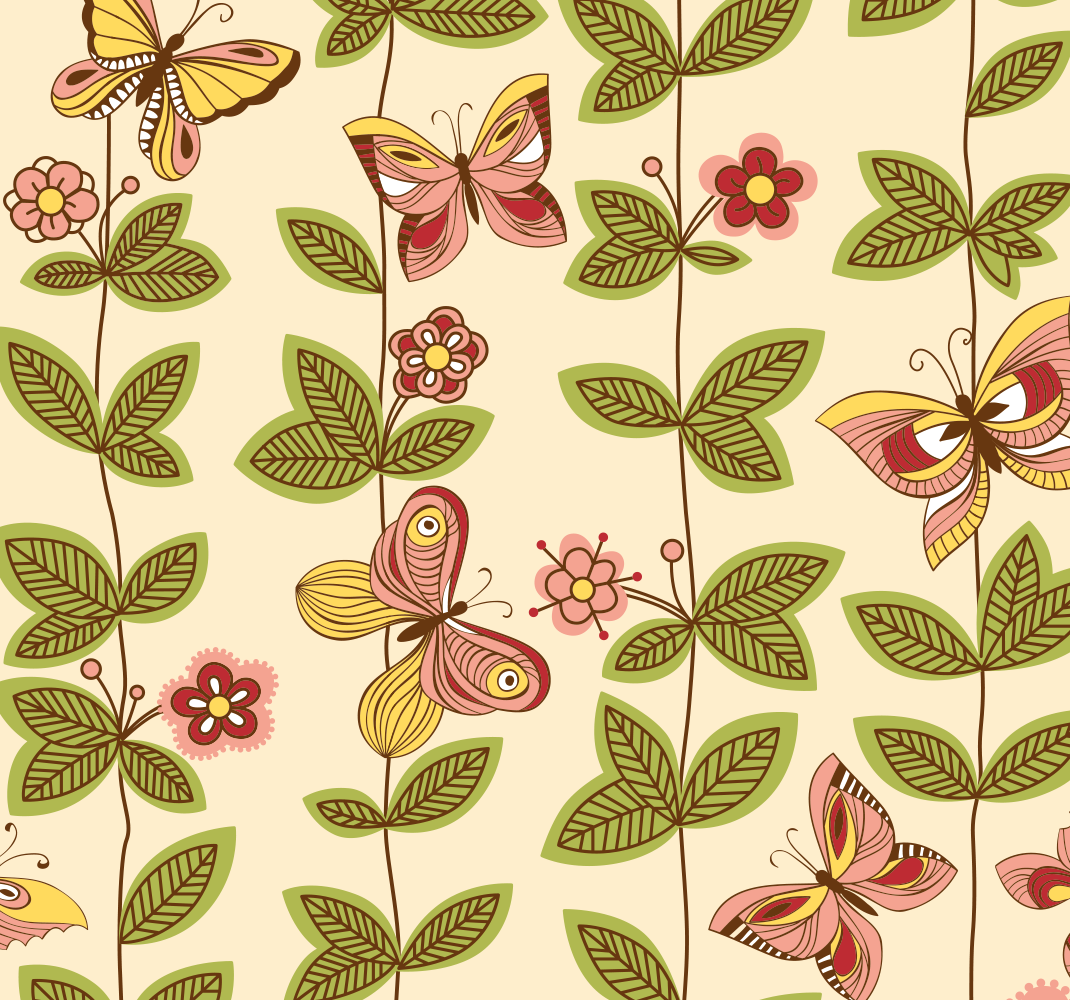 Vinyl tapijt natuur vlinders - TenStickers