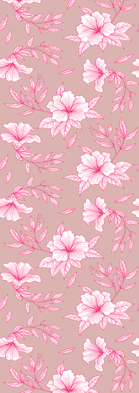 Vinyl tapijt natuur neon roze lotus - TenStickers