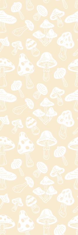 Vinyl tapijt natuur beige paddenstoelen ontwerpen - TenStickers