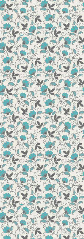 Vinyl tapijt natuur teal lotus bloem - TenStickers
