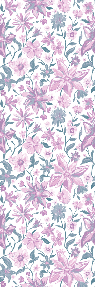 Vinyl tapijt natuur rozen in roze en grijs - TenStickers