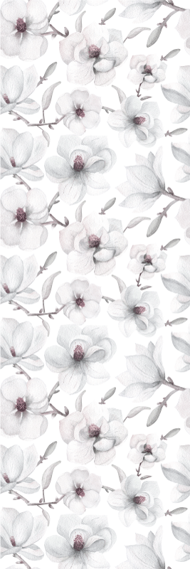 Vinyl tapijt natuur elegante tak met magnoliabloem - TenStickers