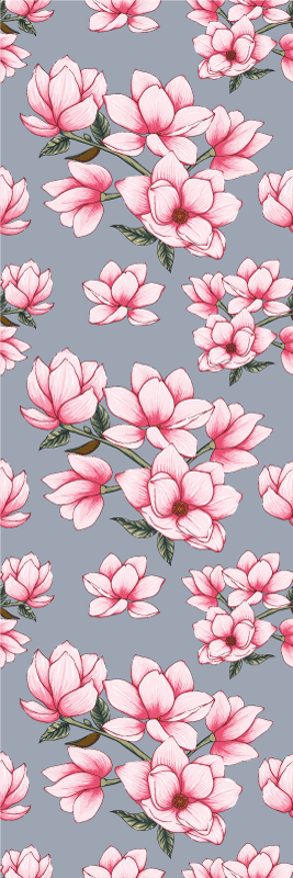 Vinyl tapijt natuur met drie mooie magnolia bloemen - TenStickers