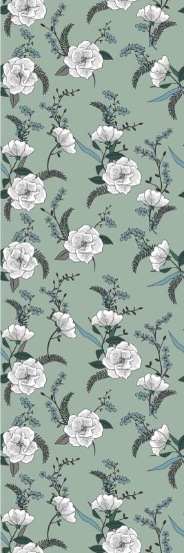 Vinyl tapijt natuur mooie witte magnolia boom - TenStickers